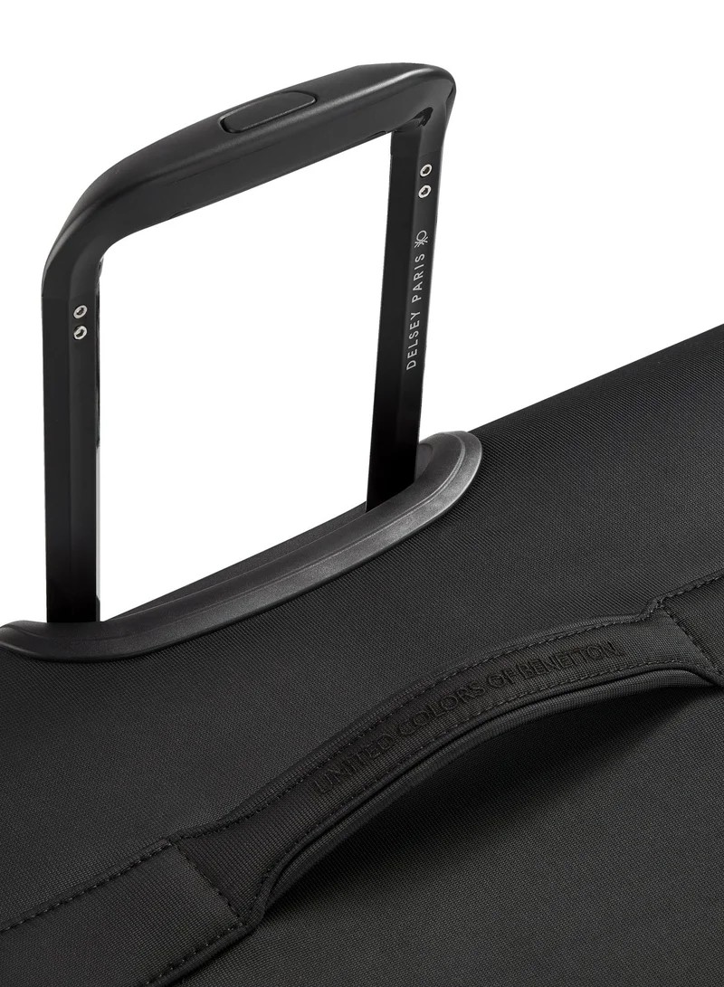 United Colors Of Benetton  Color Block 81 Cm 4-Double Wheeled Softside Expandable Check-In Luggage Trolley Case - Black  | Best Price UAE